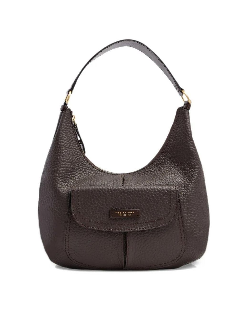 The Bridge Leather Shoulder Bag in Gray | Lyst