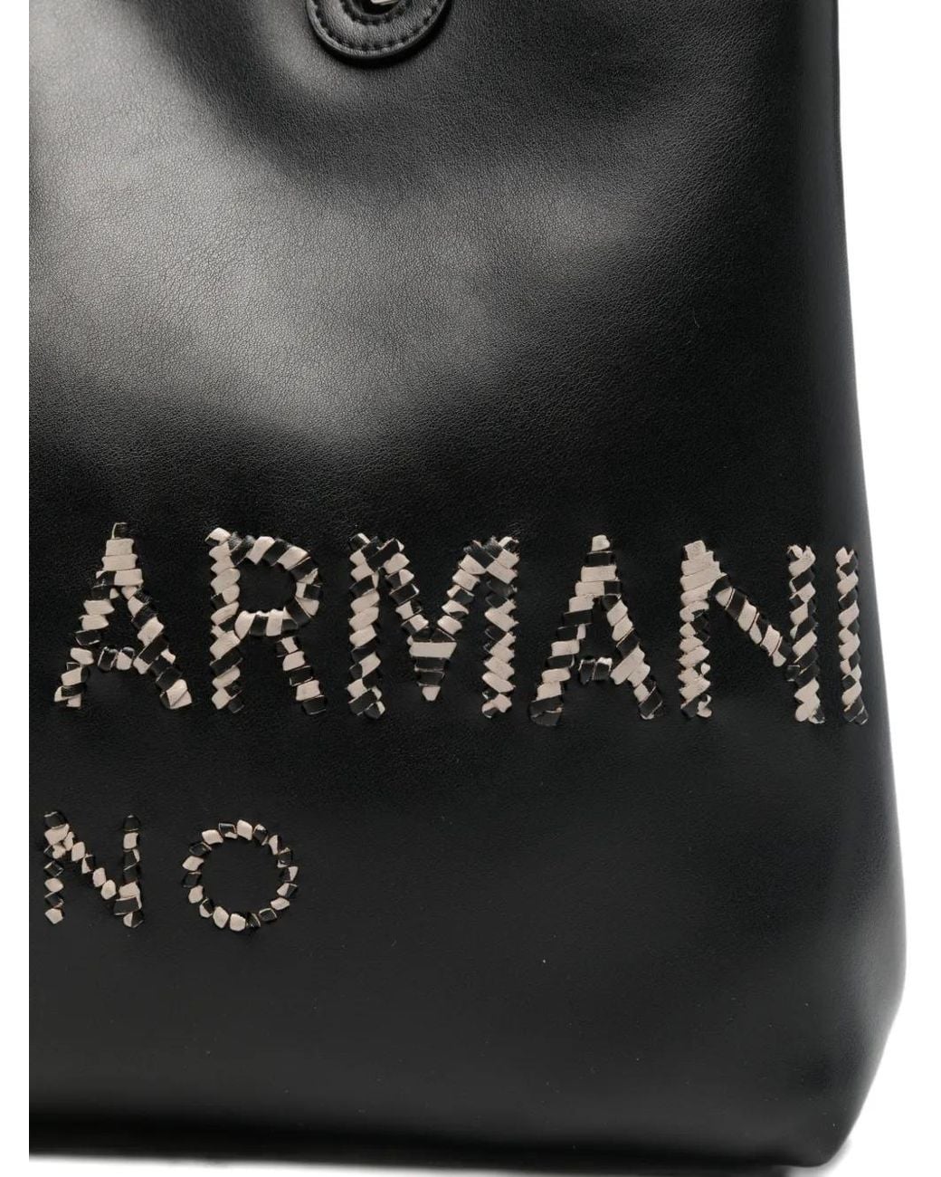 Emporio Armani Black Myea Medium Shopping Bag