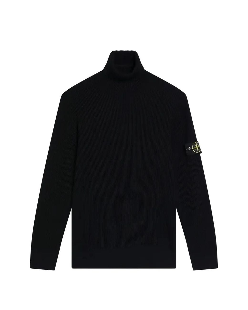 Stone Island Black 5100052 Full Rib Rws Wool Jumper for men