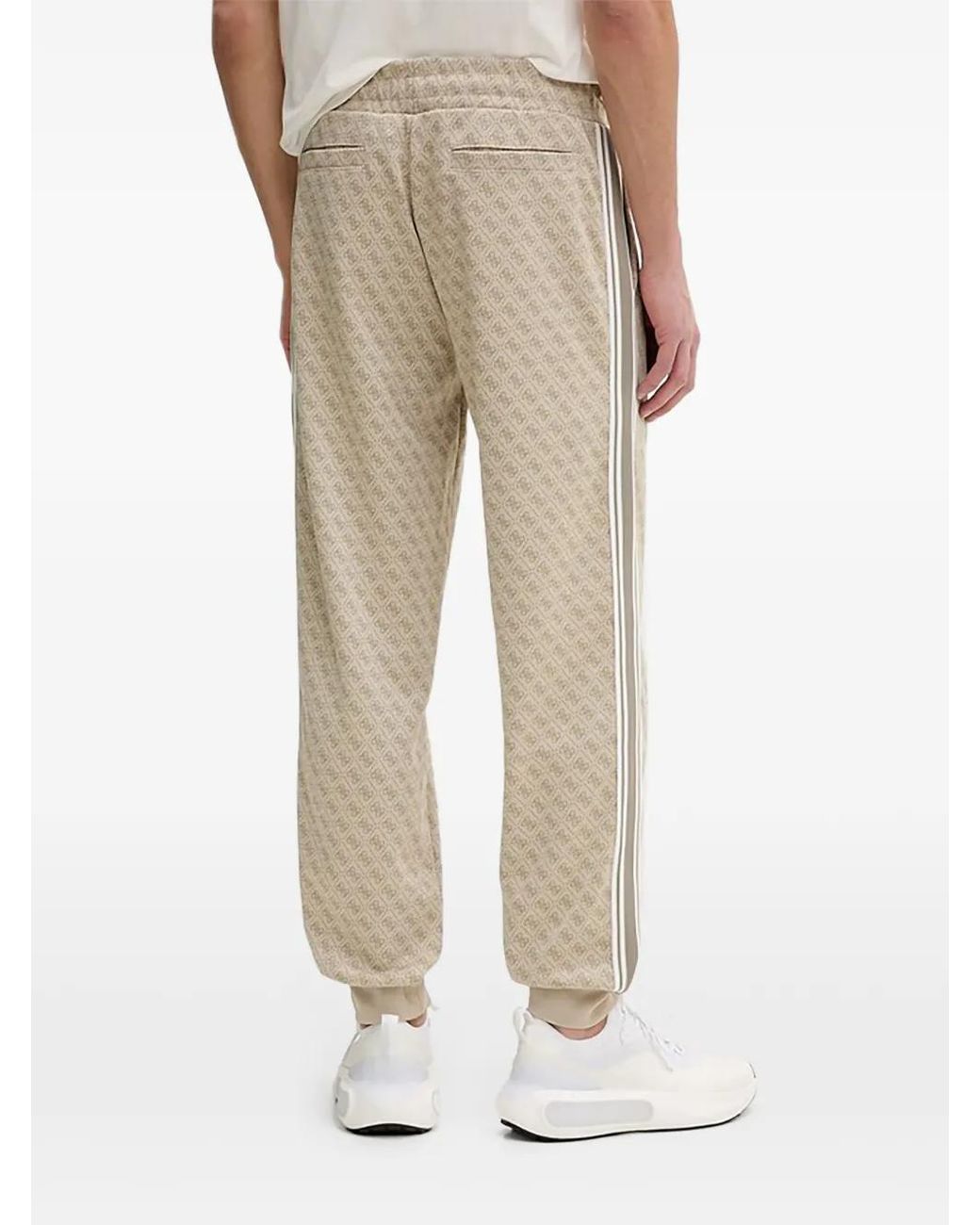 Guess Natural Monogram-Pattern Track Pants for men
