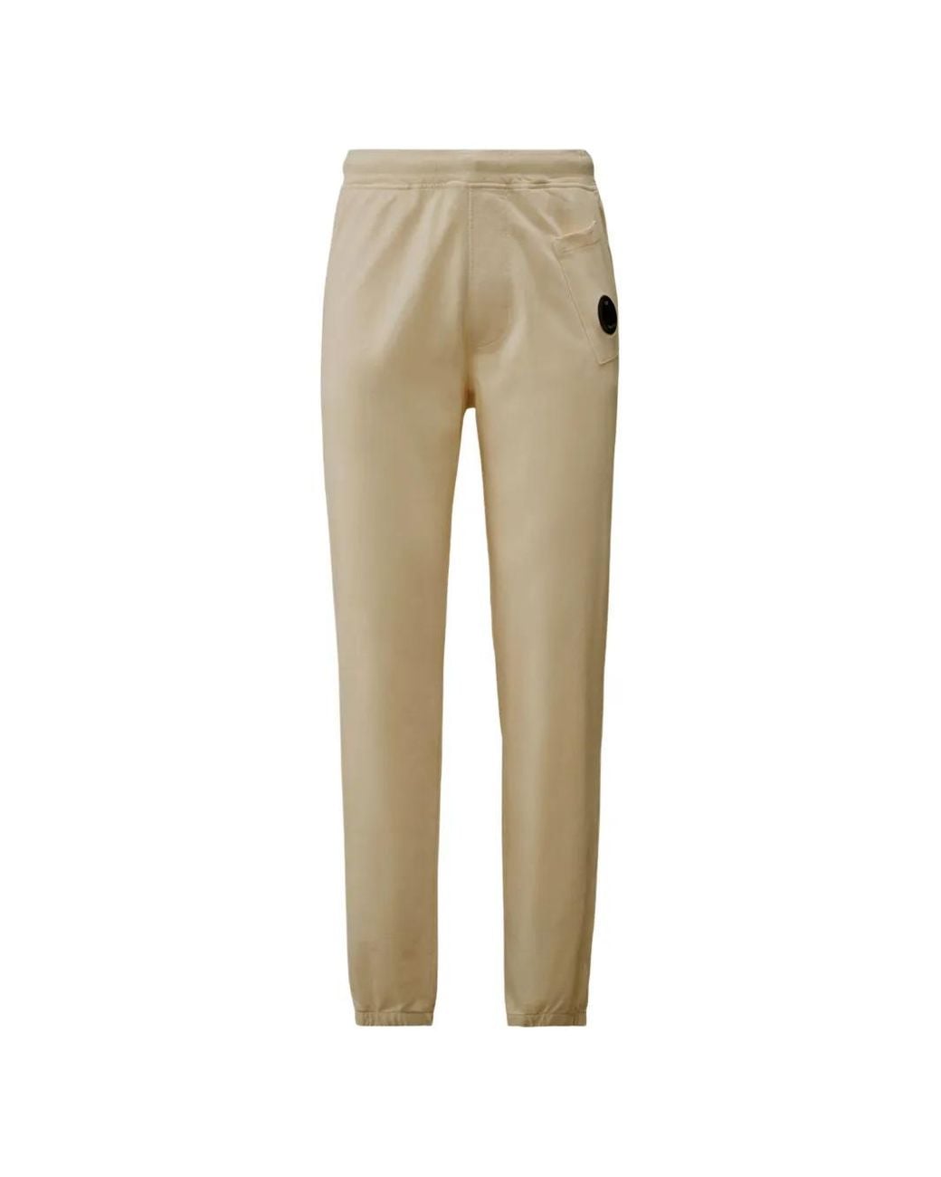 C P Company Natural Pantalon De Jogging À Détail De Logo for men