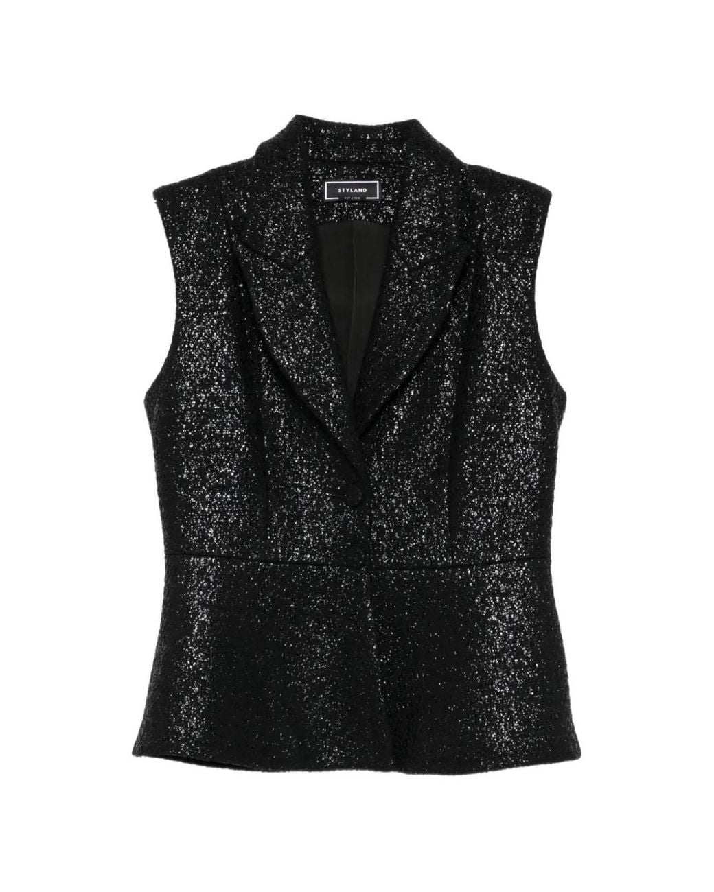Styland Black Single-Breasted Waistcoat