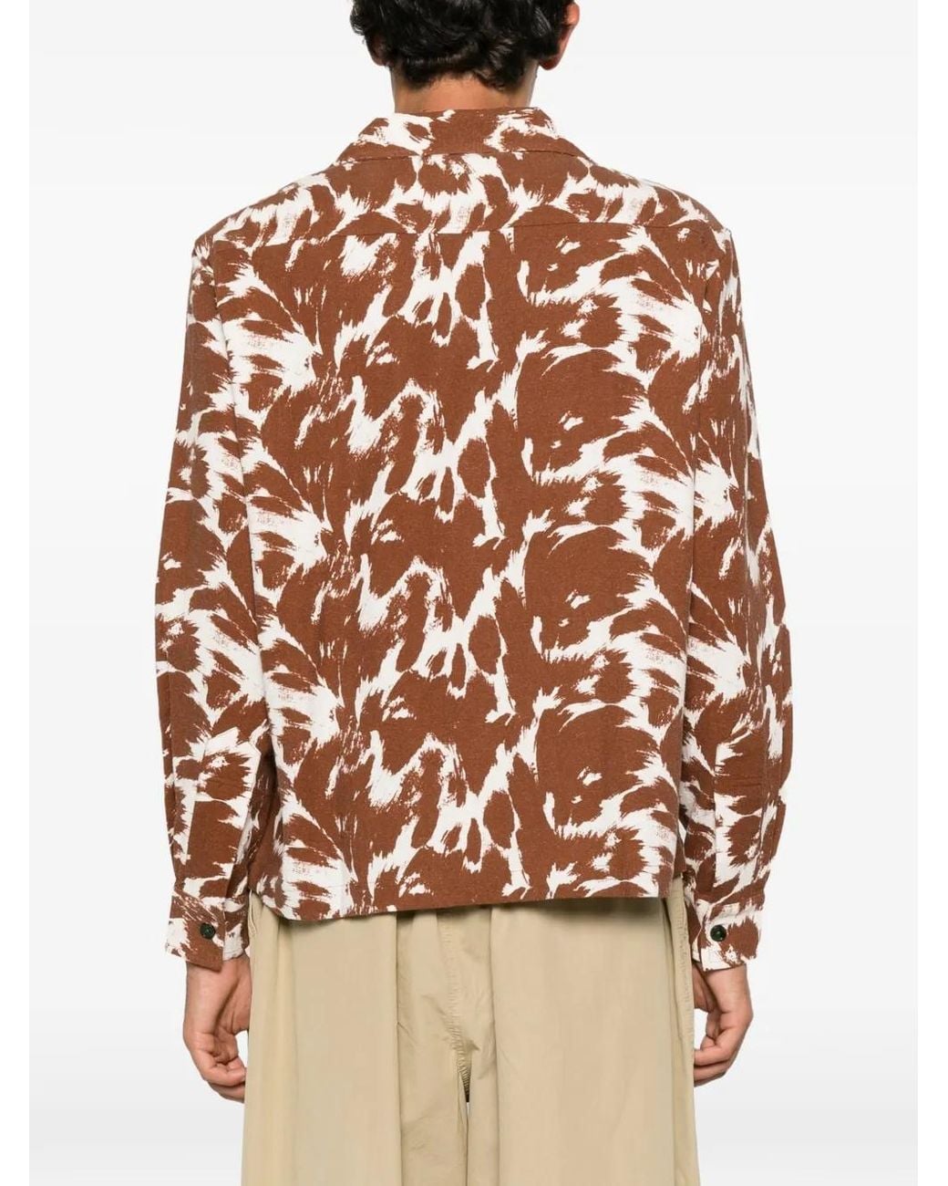 Bode Brown Cow-Print Flannel Shirt for men