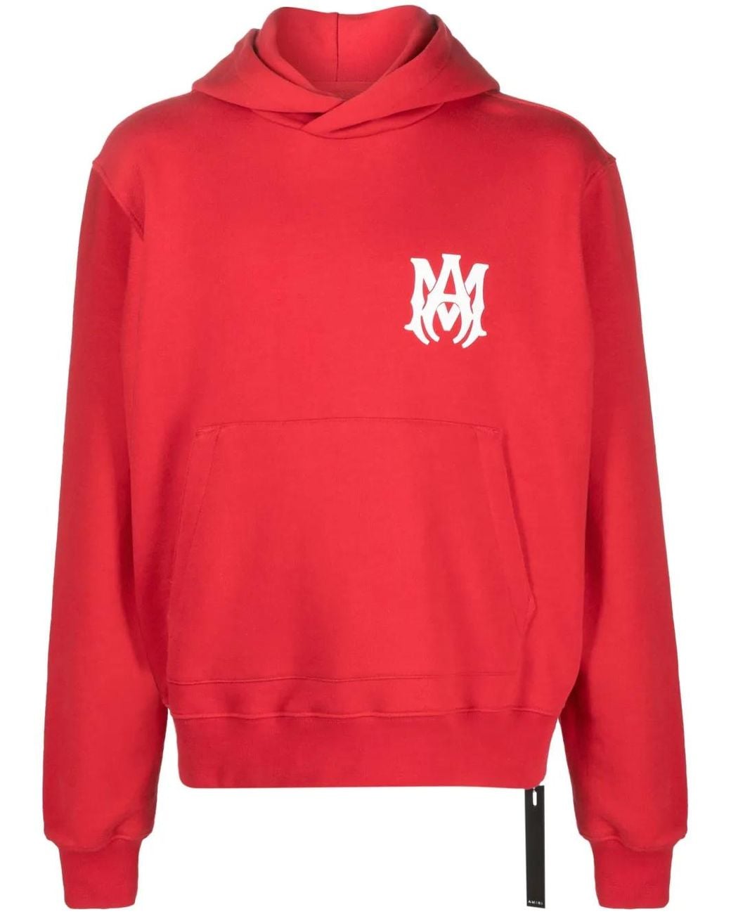 Amiri Red Cotton Logo Hoodie for men