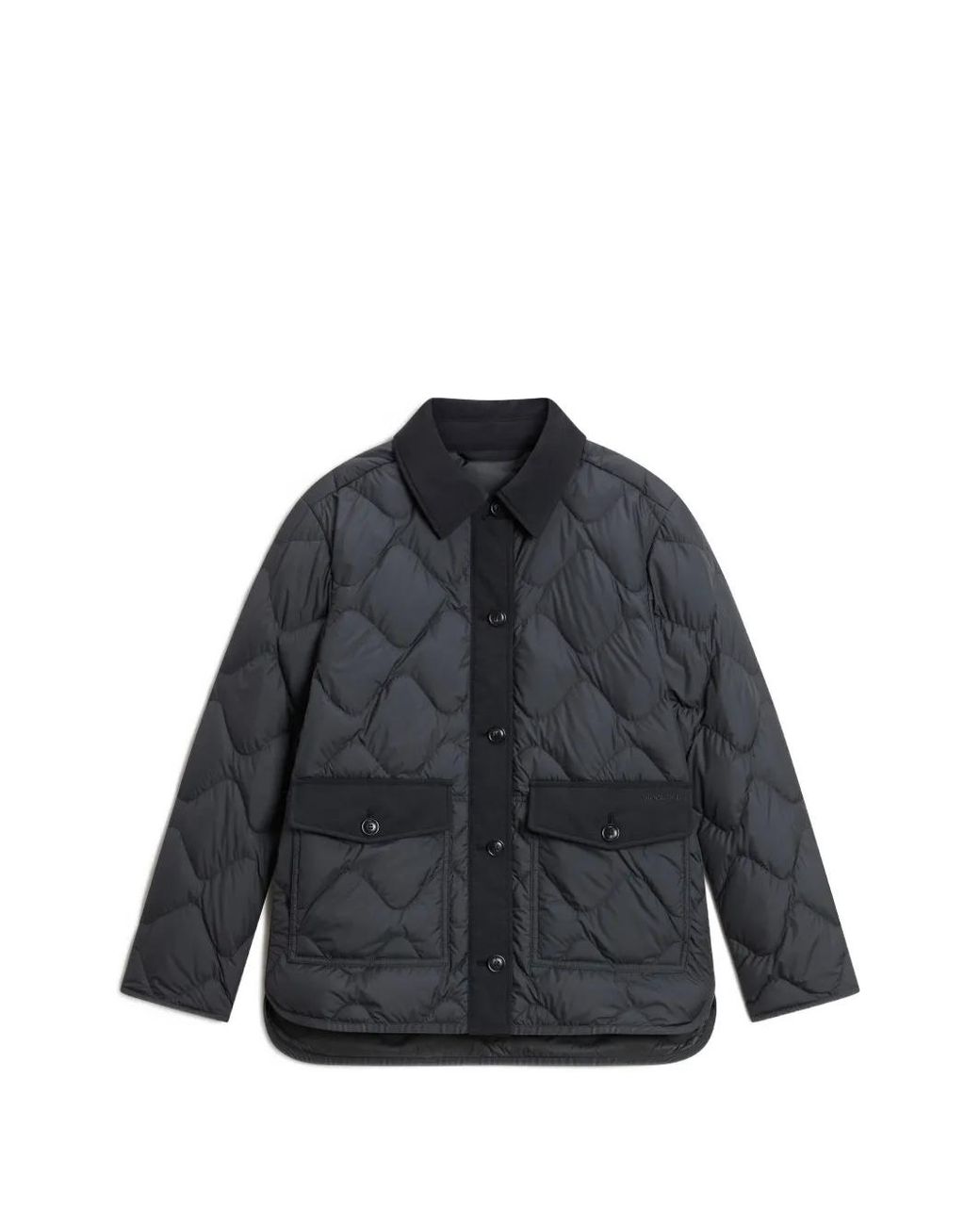 Woolrich Blue Veste Heritage Matelassée À Col Montant