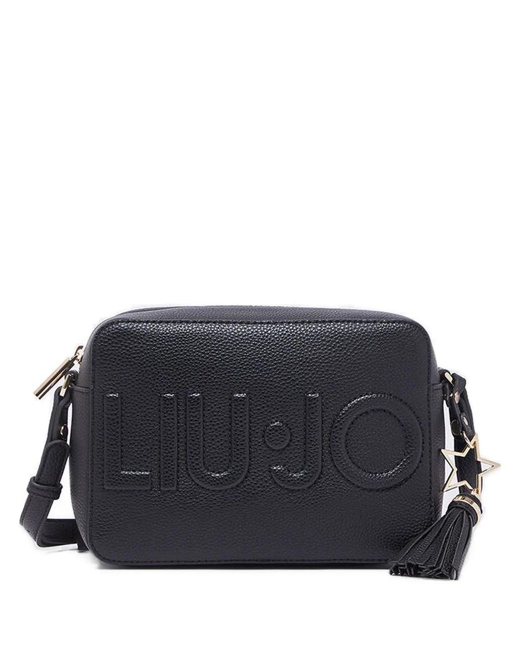 Liu Jo Black Logo-Plaque Tassel Cross Body