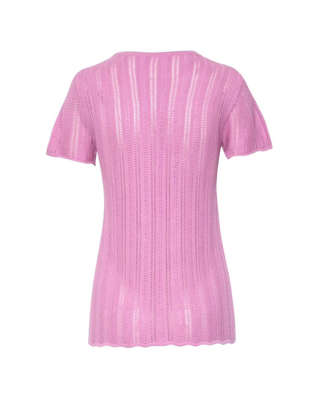 Baobab Pink Corsica Round-Neck Button-Details Cutout T-Shirt