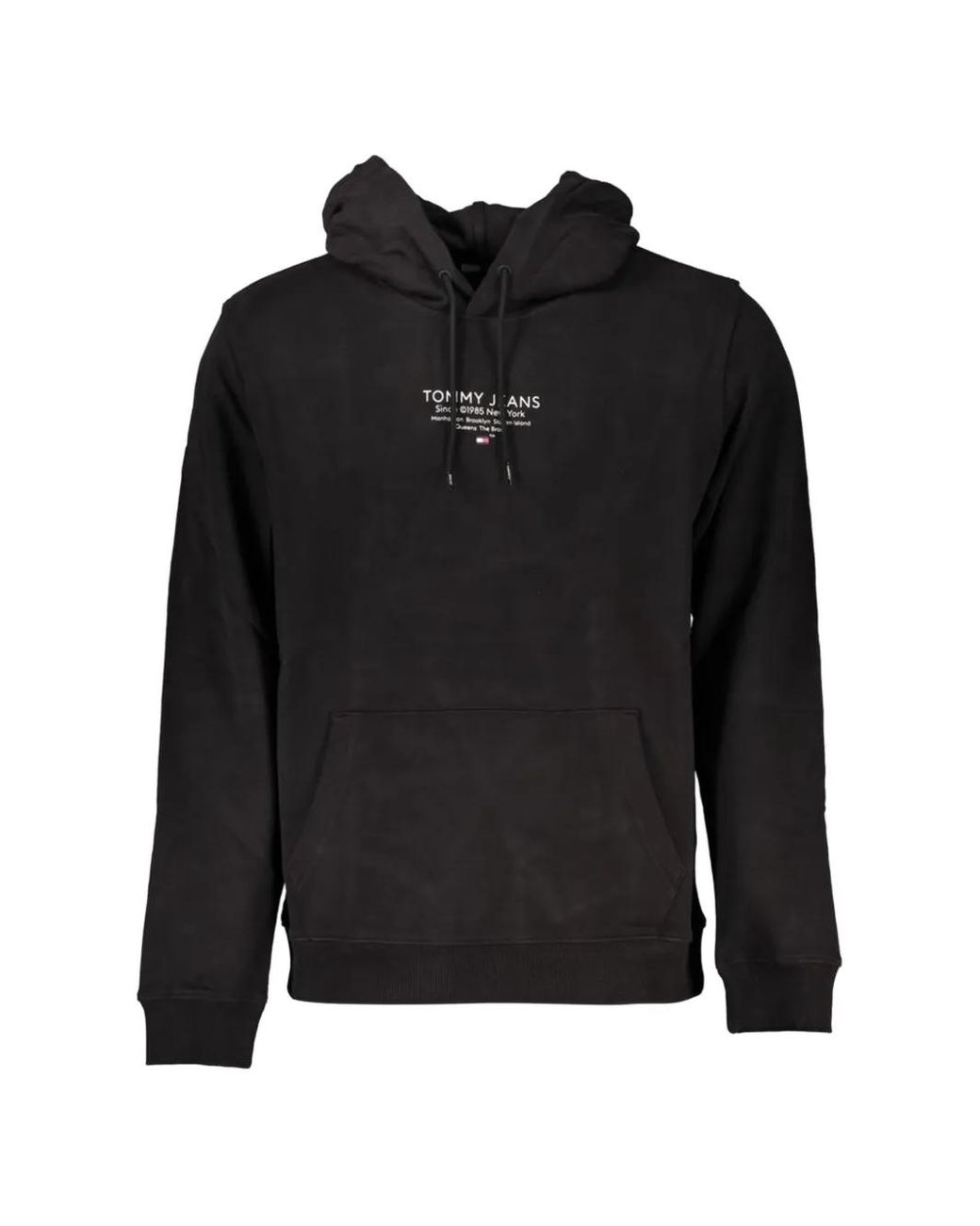 Tommy Hilfiger Black Logo-Lettering Hoodie for men