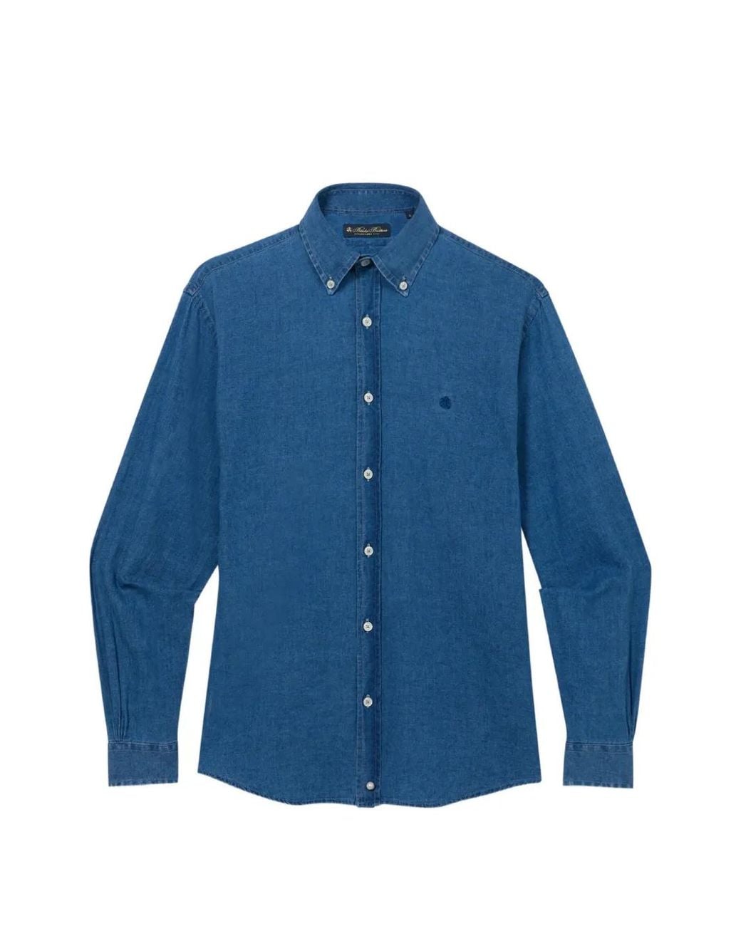 Brooks Brothers Blue Button-Down Embroidered Shirt for men