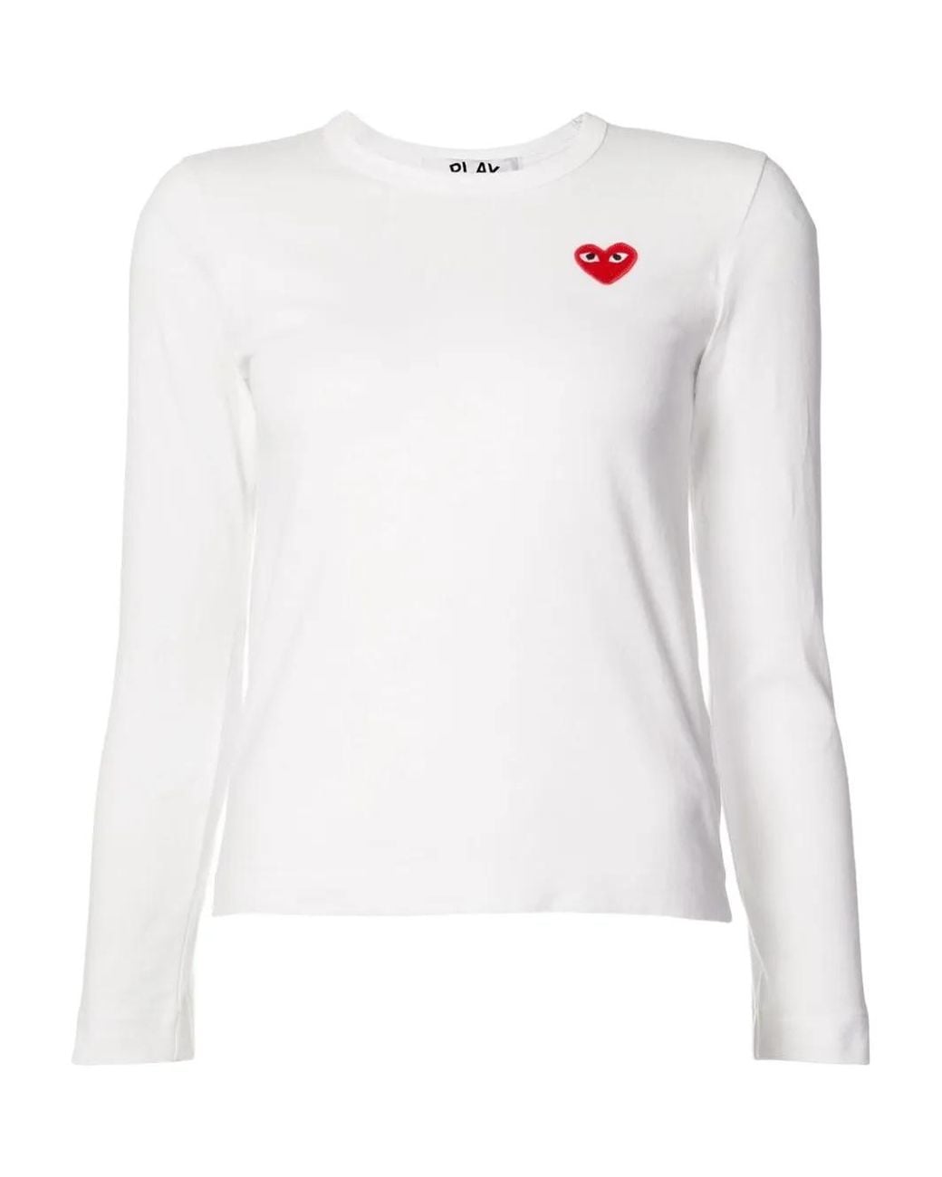 COMME DES GARÇONS PLAY White Cotton Logo Long Sleeve T-shirt