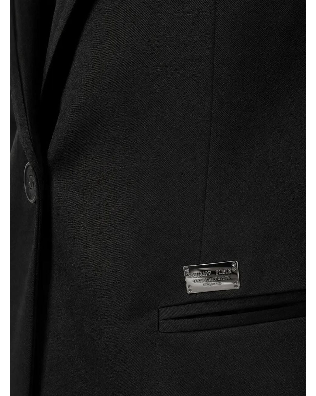 Philipp Plein Black Cady Cargo-Fit Blazer