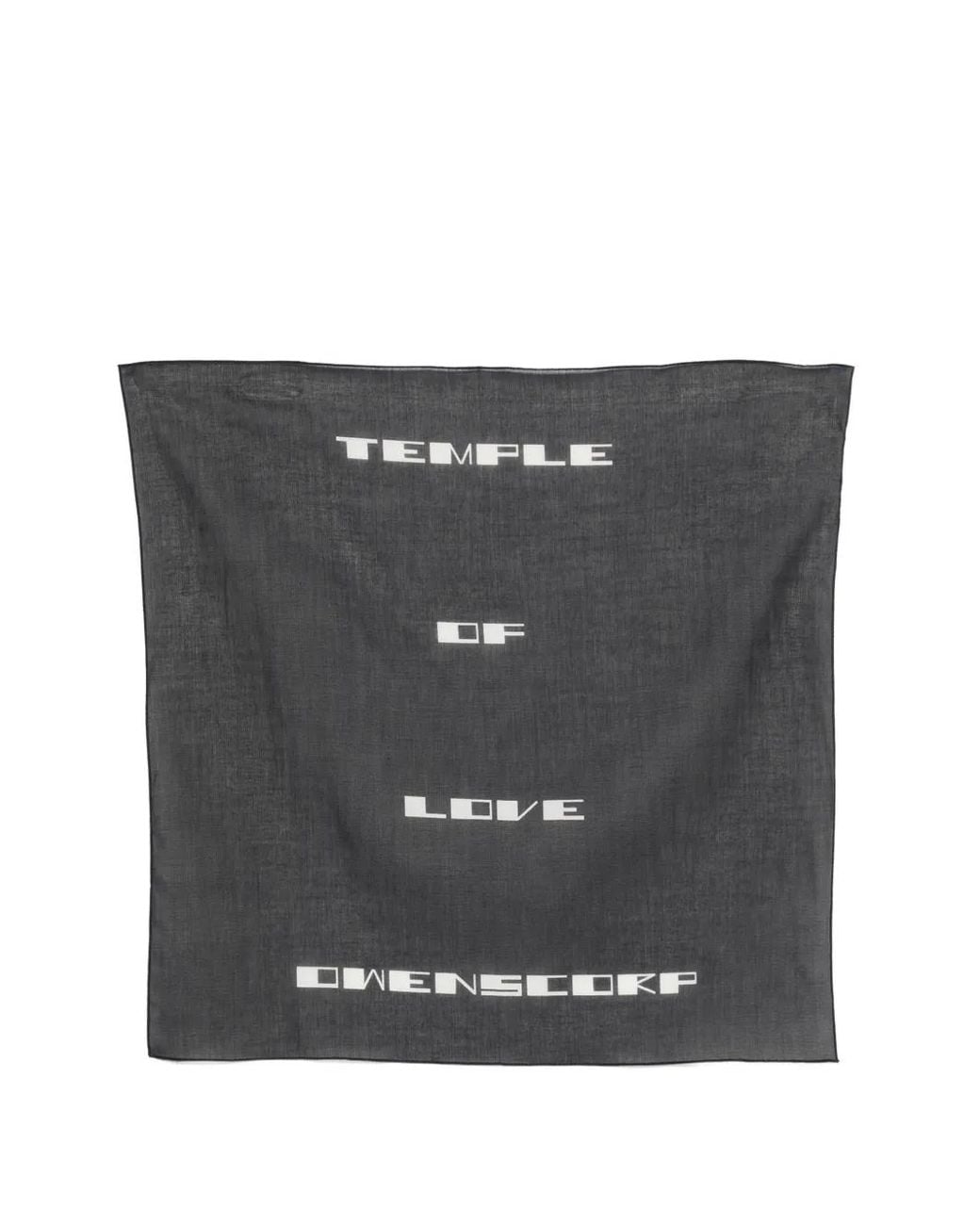 Rick Owens Black Printed Bandana for men