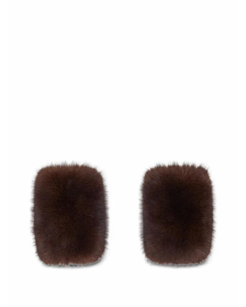 Maje Brown Faux-Fur Gloves