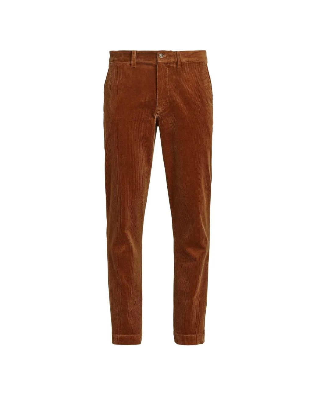 Polo Ralph Lauren Brown Straight Fit Elastic Pants for men
