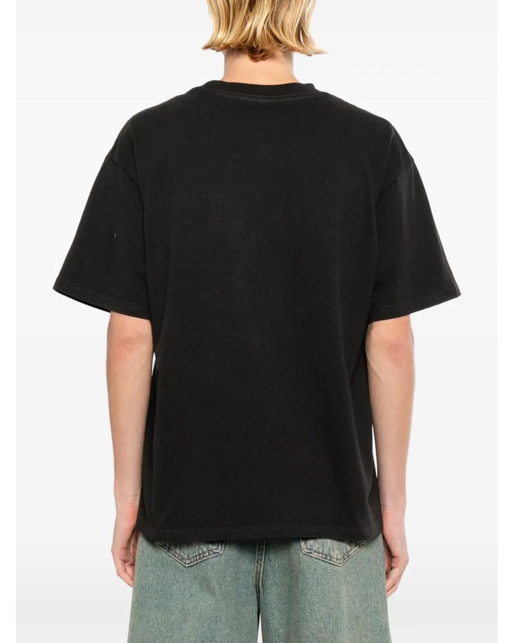 Melt Black Cotton T-Shirt for men