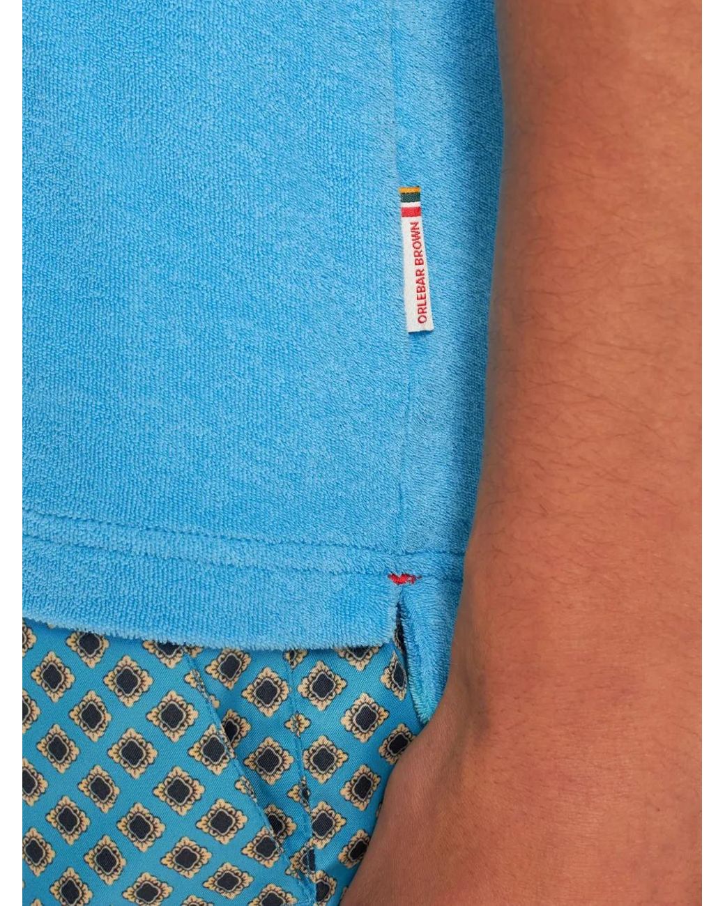 Orlebar Brown Blue Terry Polo Shirt for men