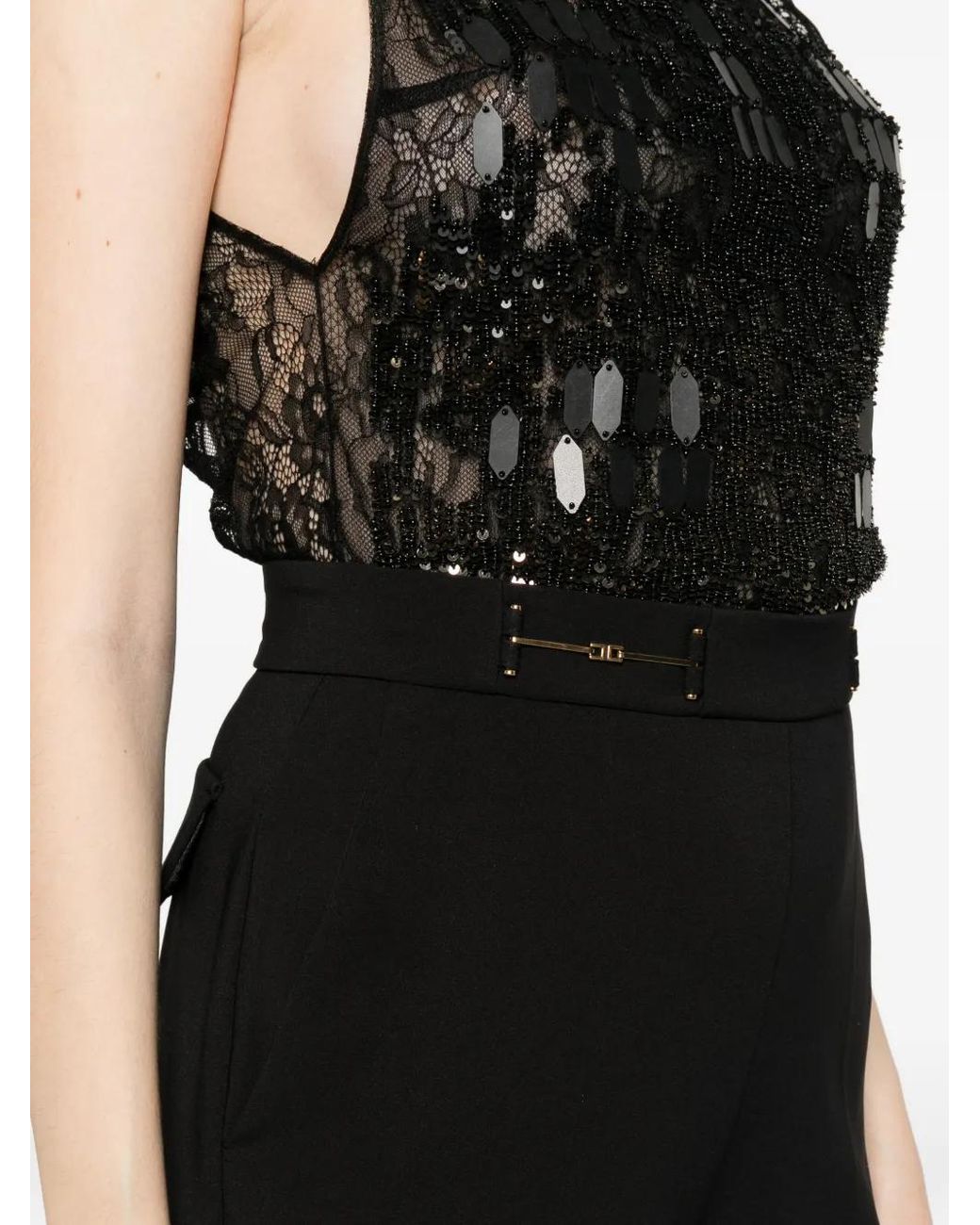 Elisabetta Franchi Black Jumpsuit