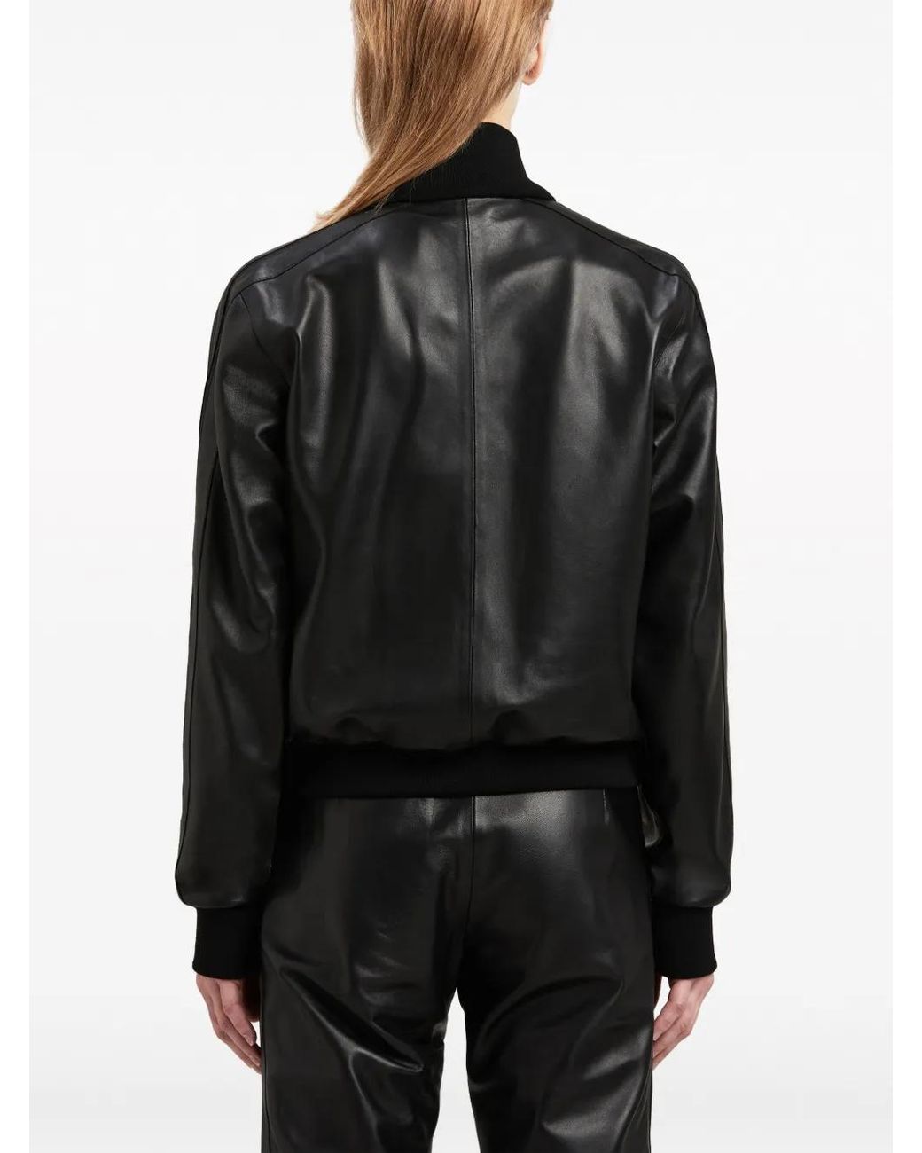 Palm Angels Black Zip-Up Bomber Jacket