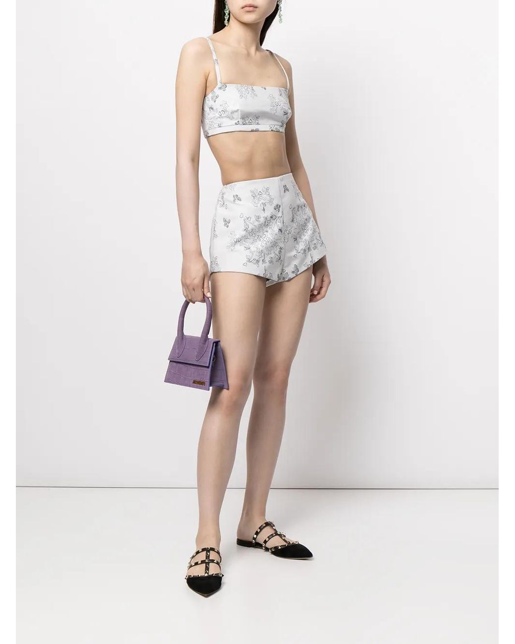 Macgraw White Abbey Printed Crop Top