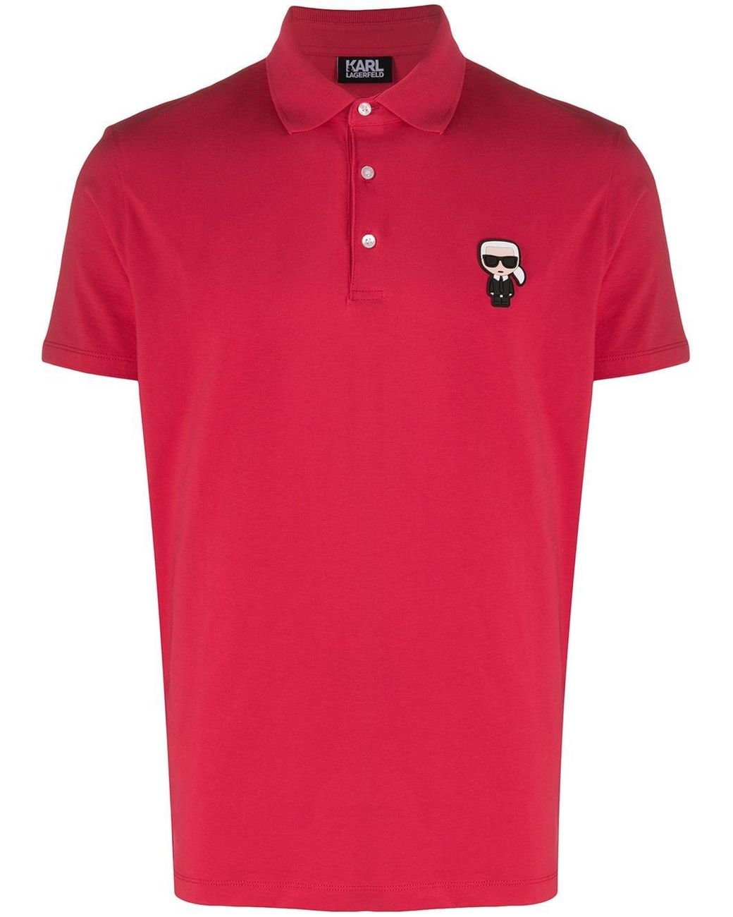 Karl Lagerfeld Synthetic Ikonik Shortsleeved Polo Shirt in Red for Men