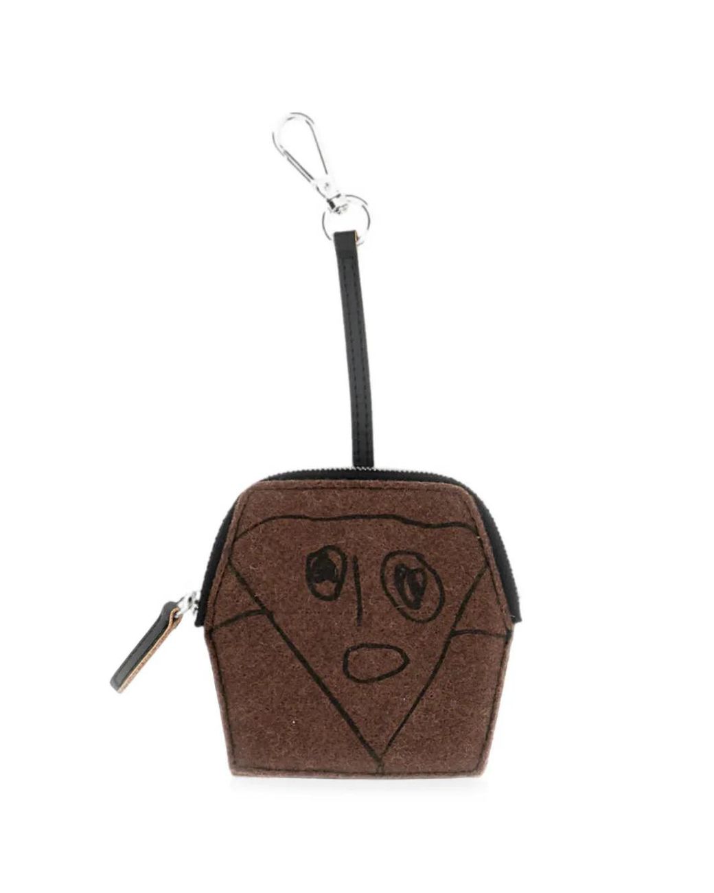 Plan C Brown Pili And Bianca Graphic-Print Zip-Around Coin Purse