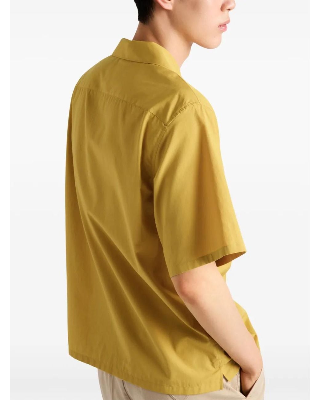 Prada Yellow Mustard Poplin Shirt for men