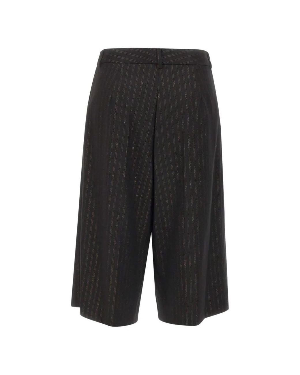 Kaos Gray Pinstripe-Pattern Pleated Shorts
