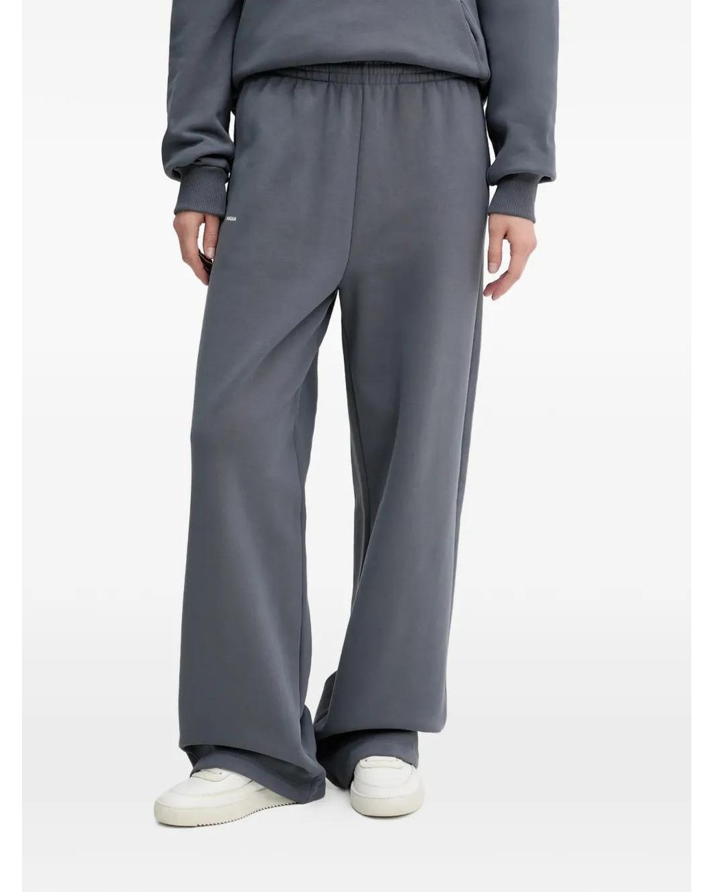 PANGAIA Gray Drawstring Wide-Leg Track Pants