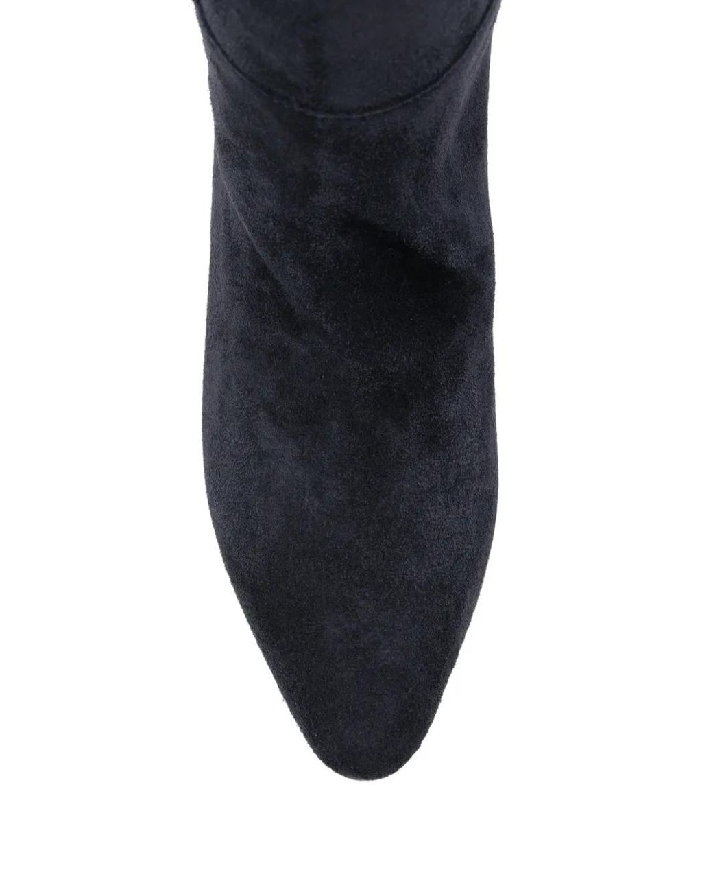 Forte_forte Black Pointed-Toe Suede Knee-High Boots