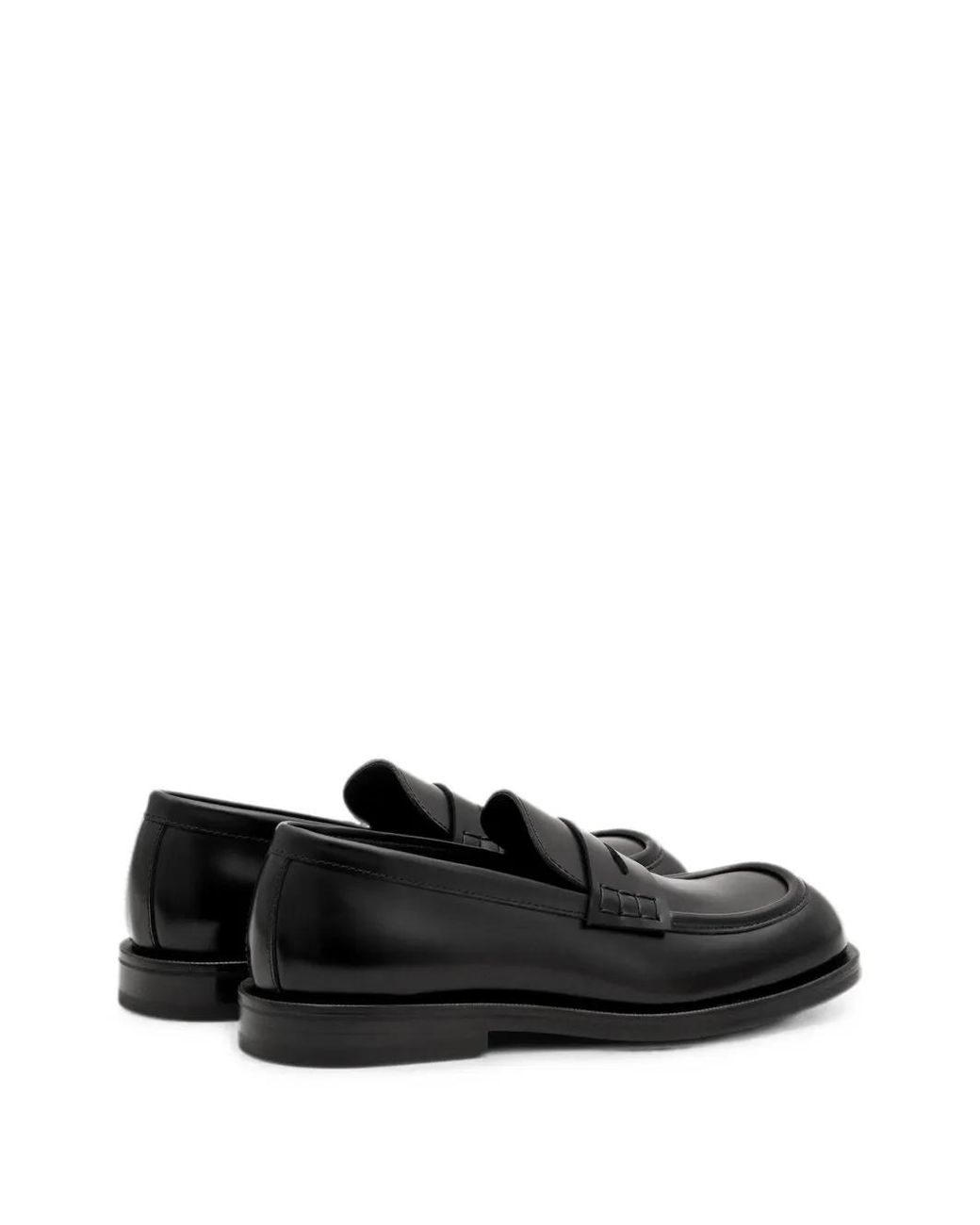 AMI Black Cow Leather Loafers