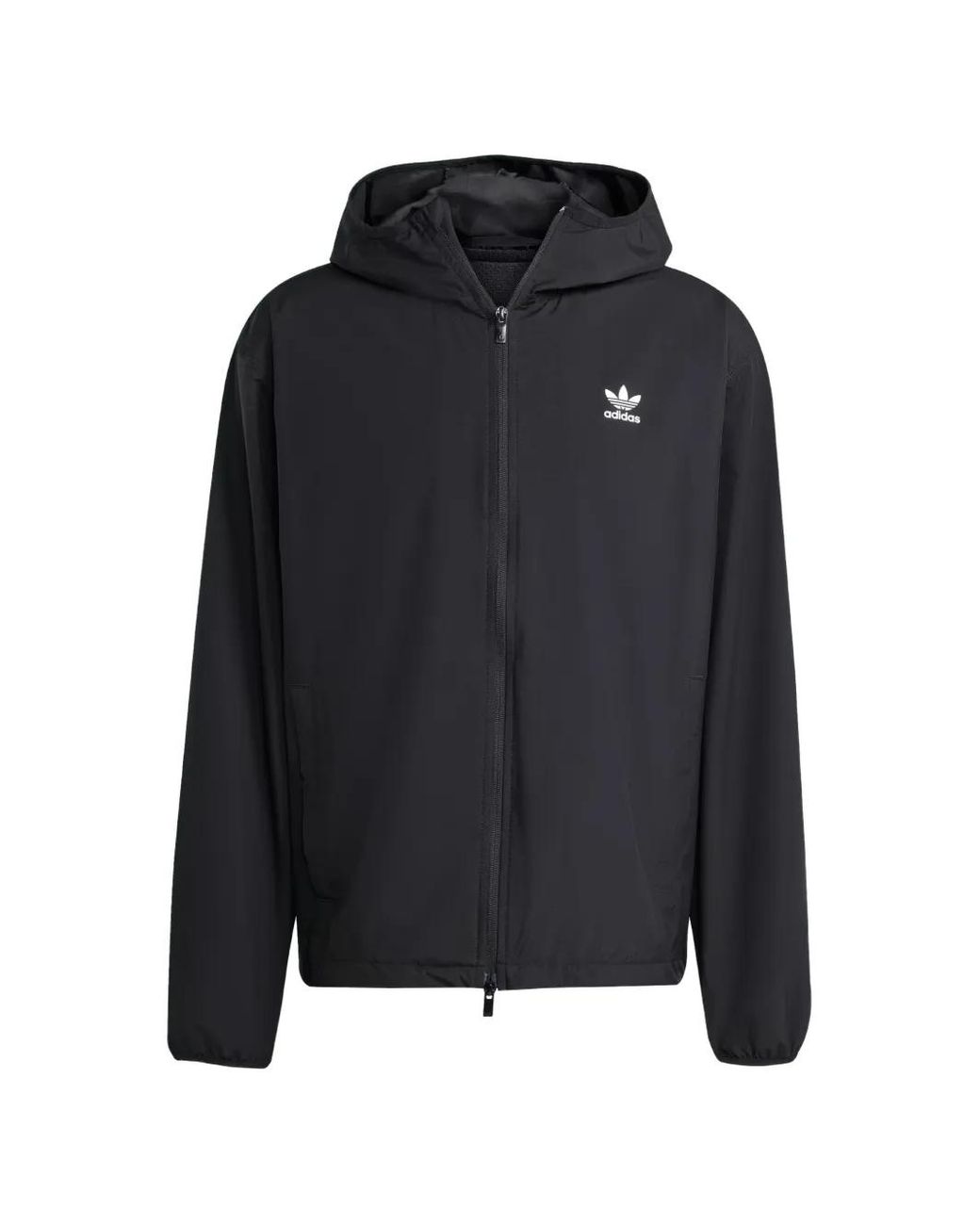 Adidas Black Trefoil Logo-Print Jacket for men