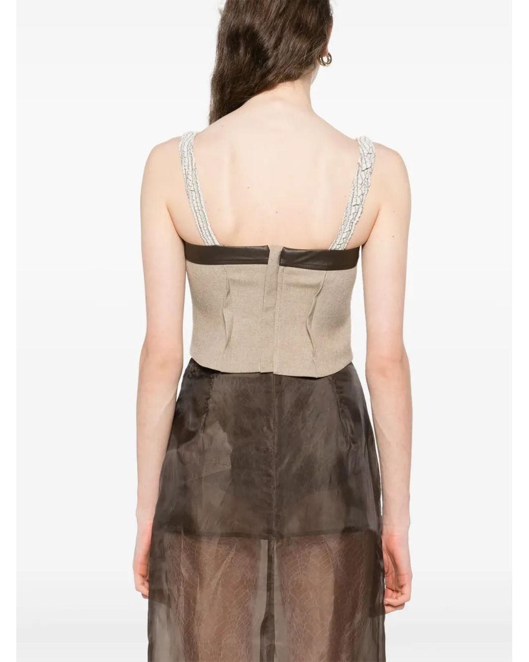 Elena Velez Natural Corset-Style Top