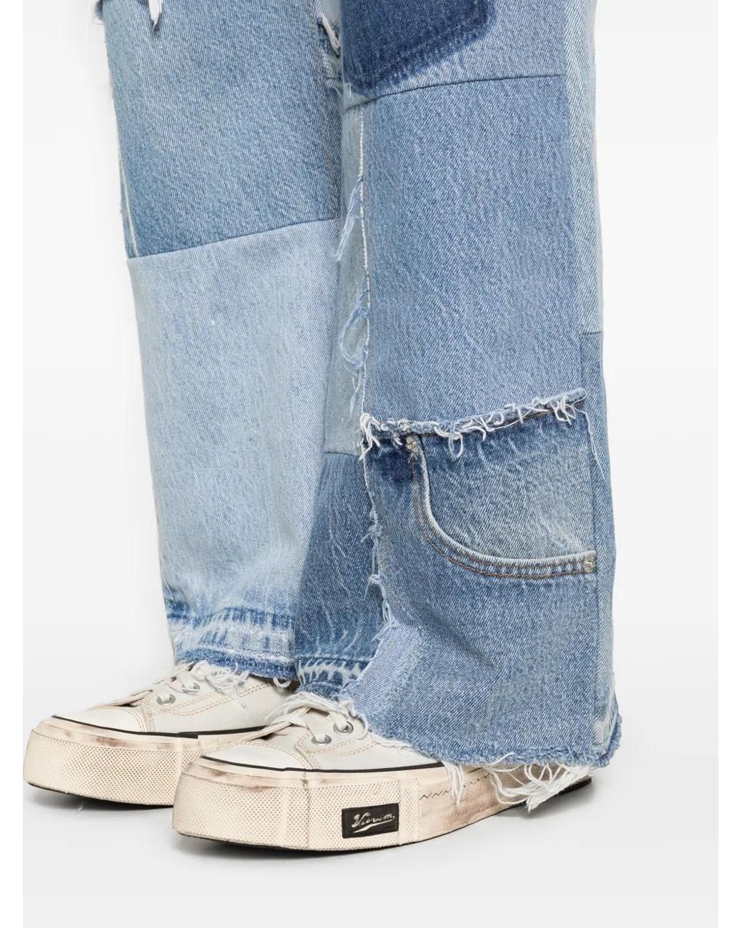 GALLERY DEPT. Blue Frayed-Hem Jeans