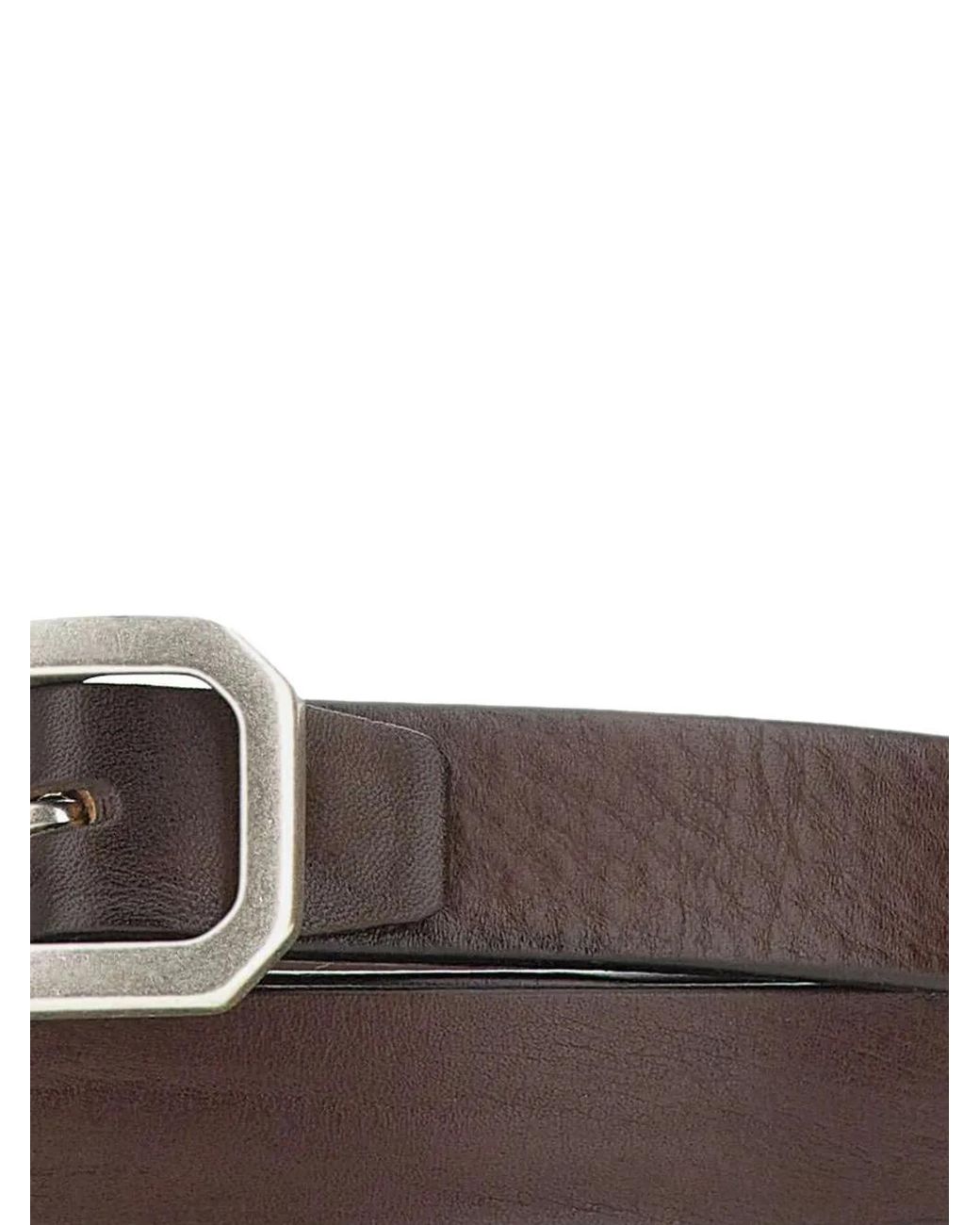 Alberto Luti White Grained Leather Belt for men