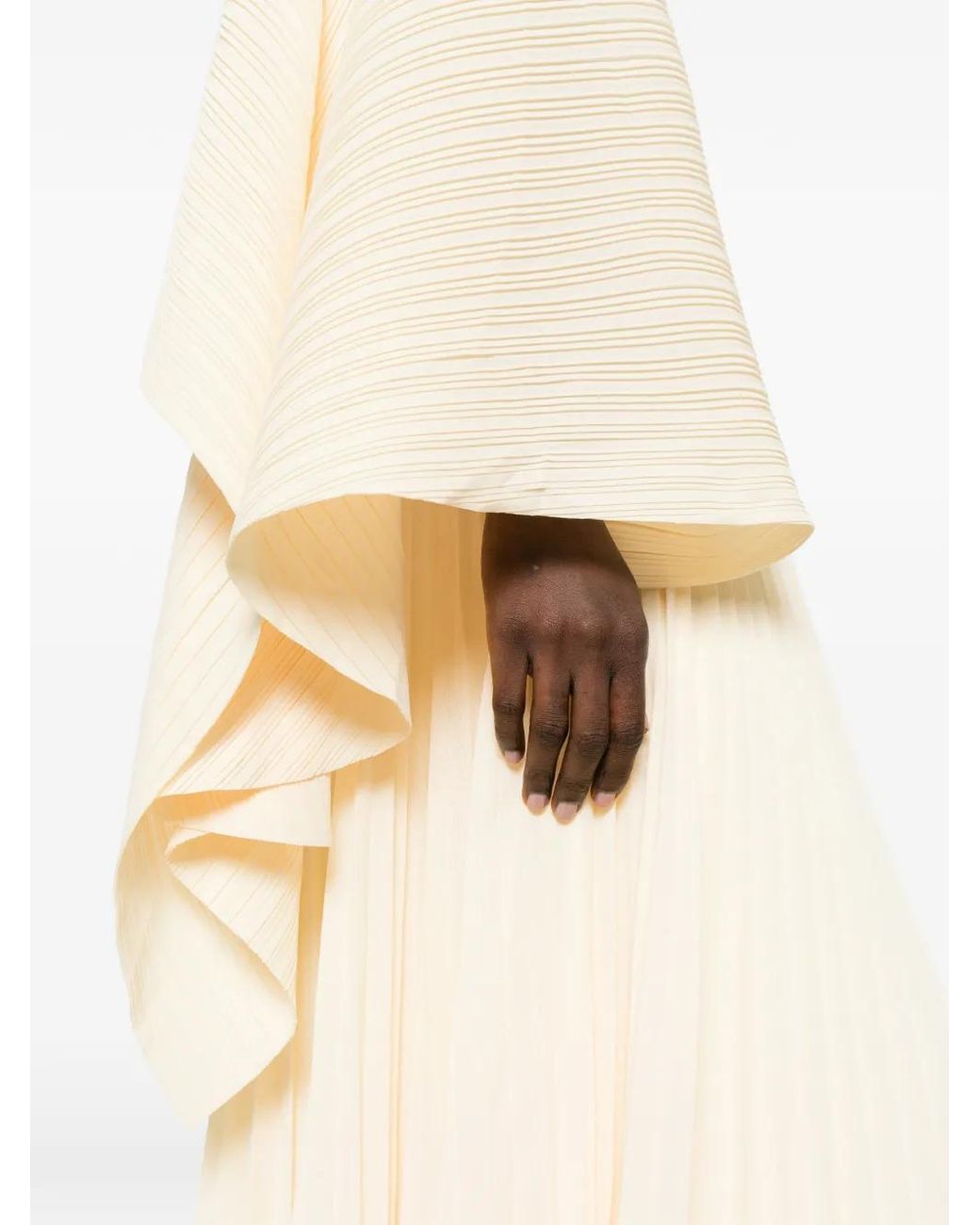 Solace London White Robe Longue Maci À Design À Une Épaule
