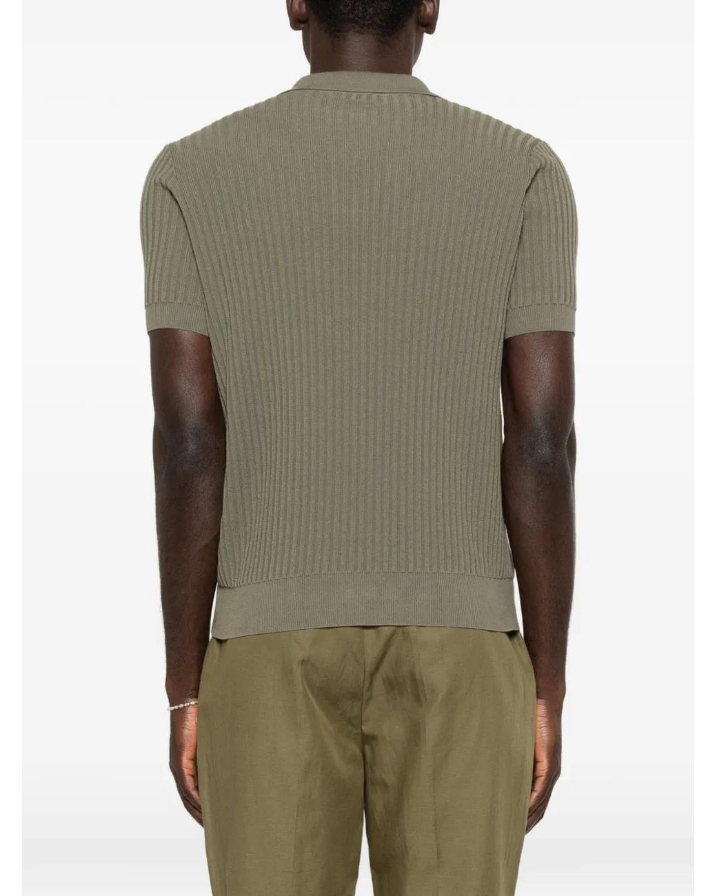 Roberto Collina Green Ribbed Pocket T-Shirt for men