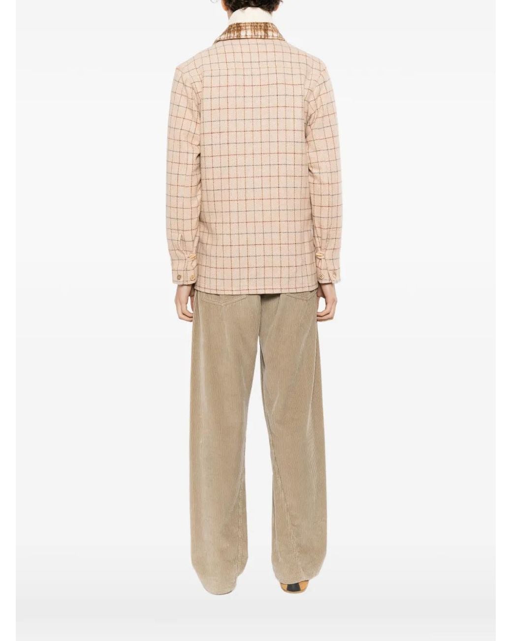 young n sang Natural Cehcked Button-Up Jacket for men