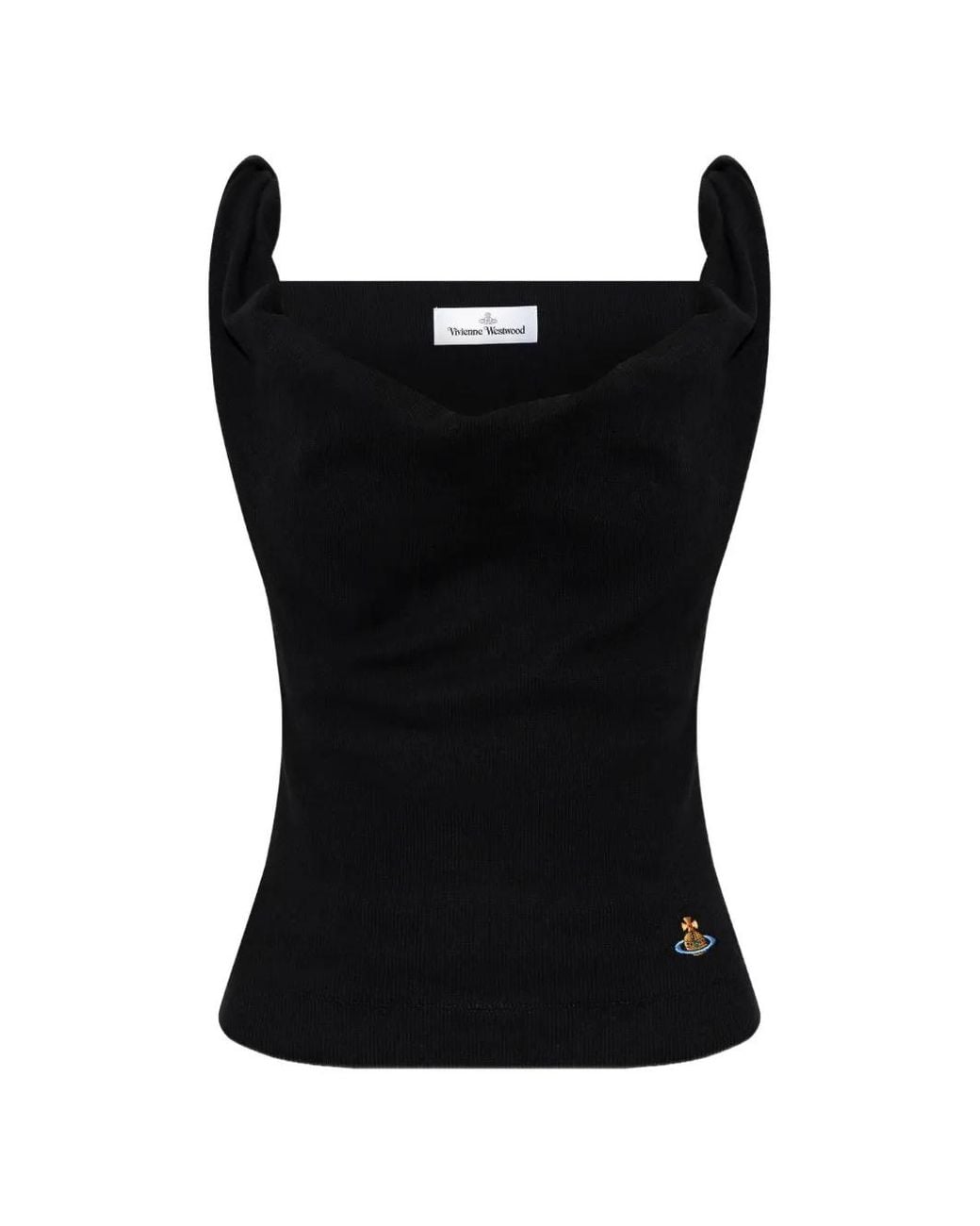 Vivienne Westwood Black Fitted Square Neck Puffed Top
