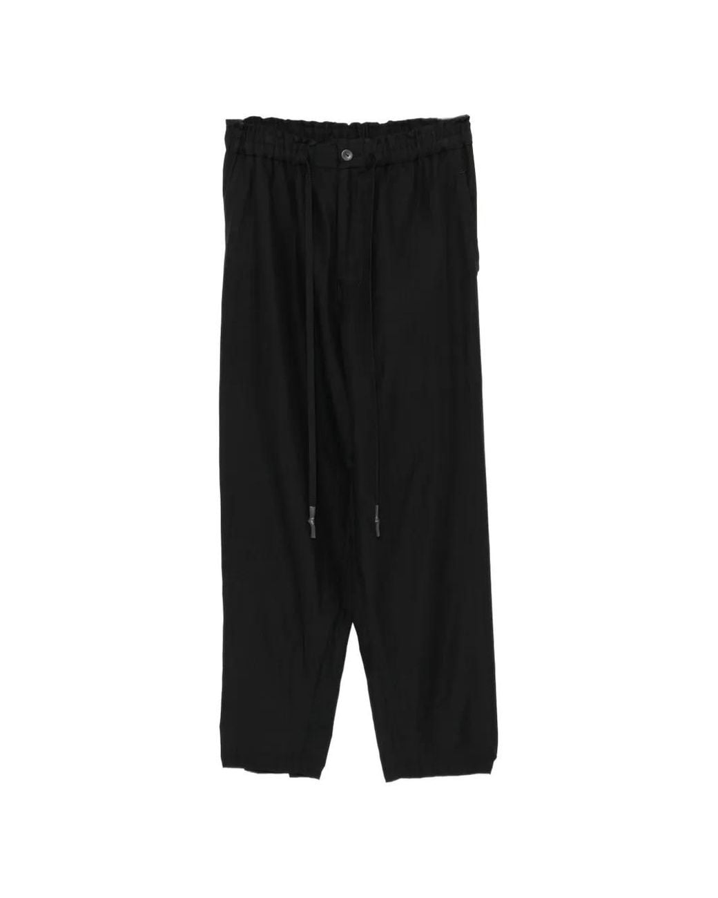 Nude:mm Black Elasticated Drawstring Trousers for men