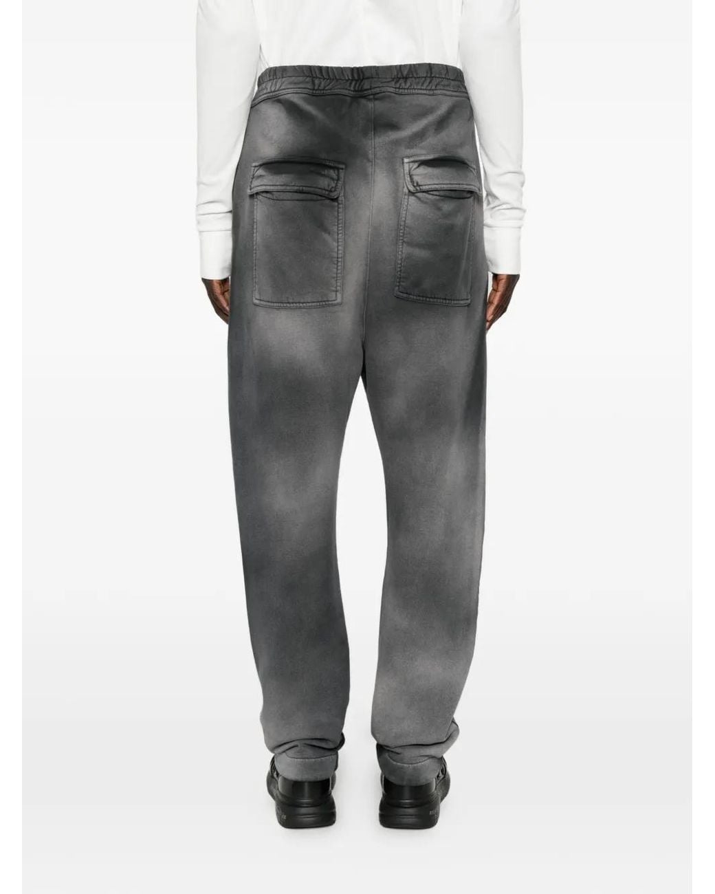 Thom Krom Gray Stone-Wash Drawstring Track Pants for men
