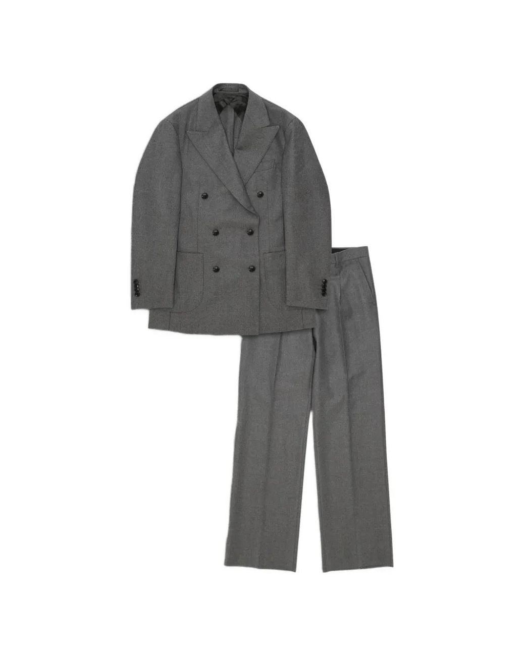 Fortela Gray Bardot Double-Breasted Suit (Set Of Two)
