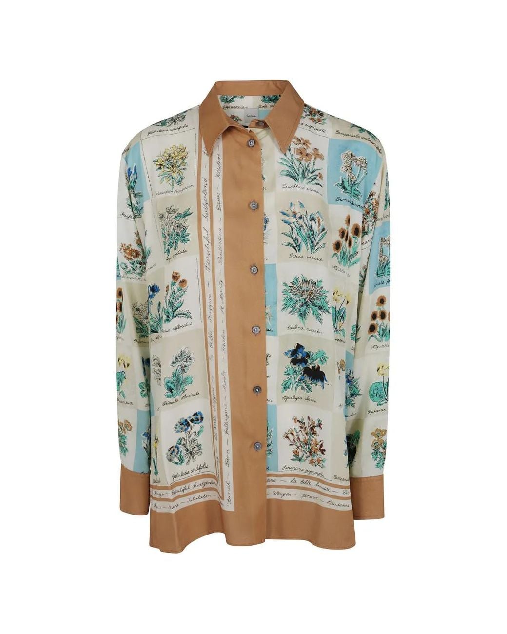 Paul Smith Blue Chemise À Imprimé Floral Scarf