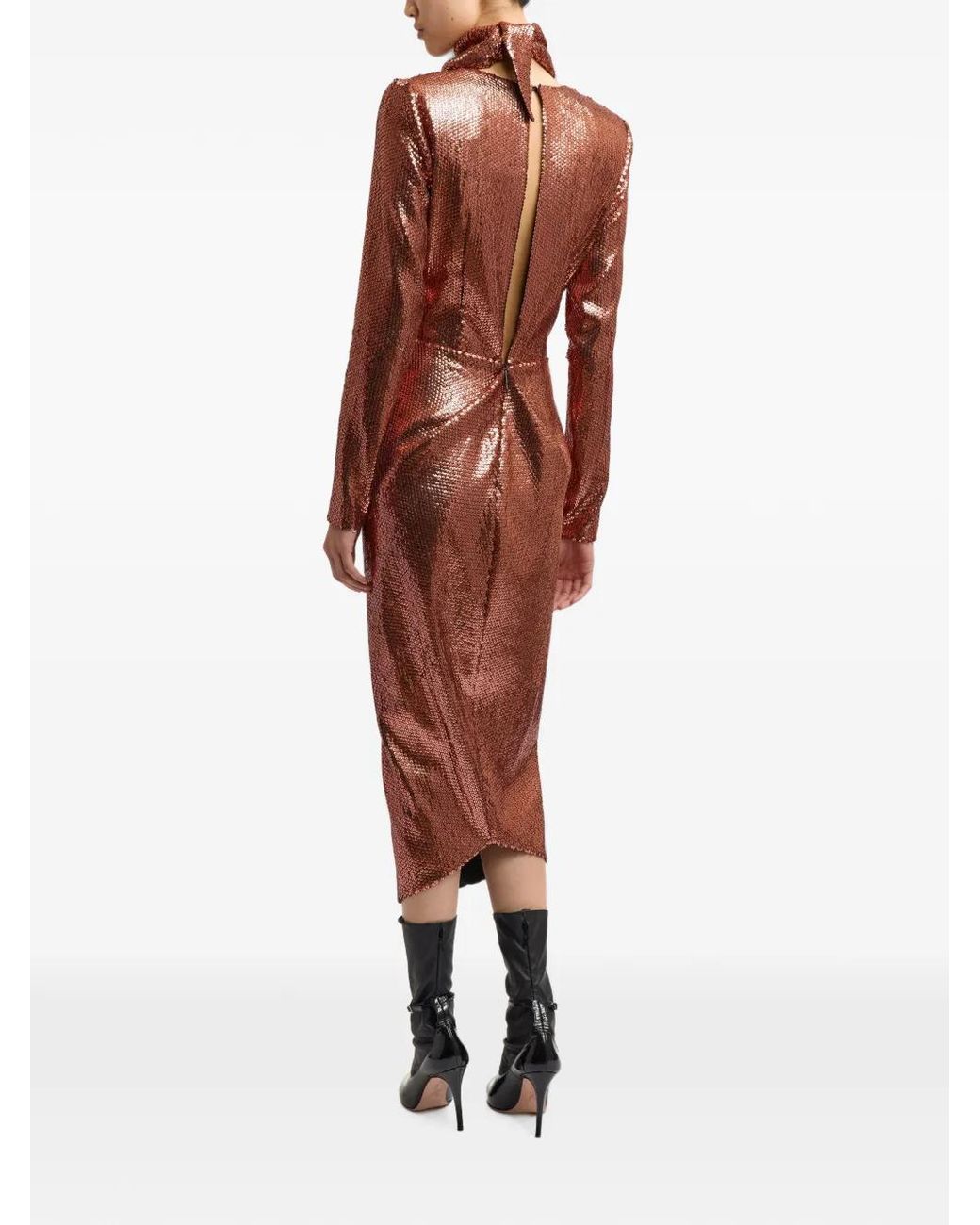 16Arlington Red Vesta Sequin-Embellished Midi Dress