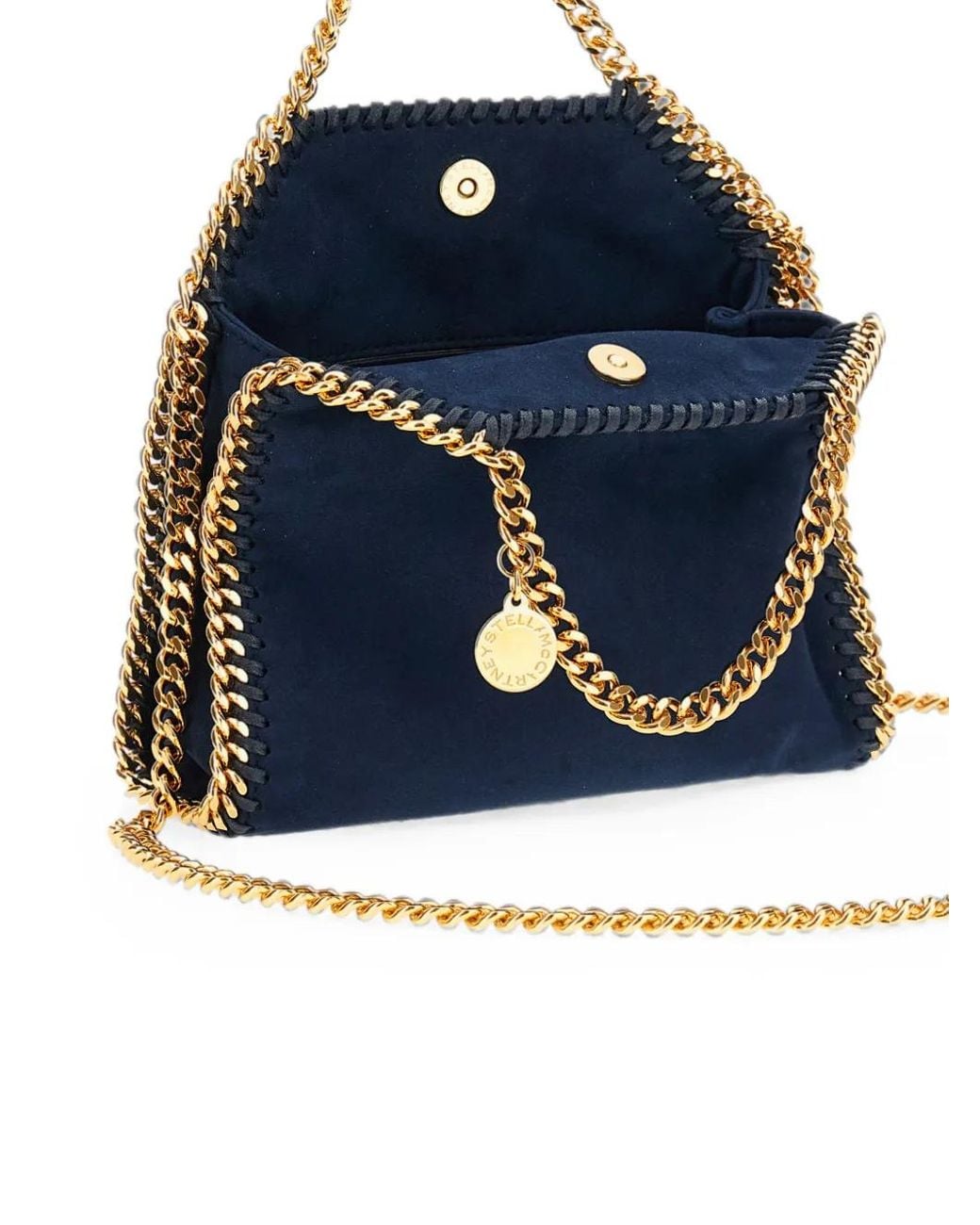 Stella McCartney Blue Falabella Suede Tiny Tote Bag