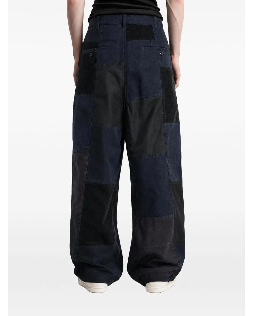 Junya Watanabe Blue Sashiko Patchwork Trousers for men