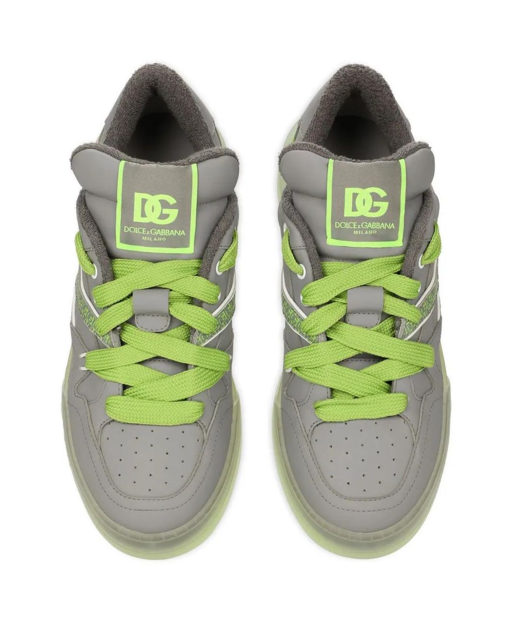 Dolce & Gabbana Green New Roma Logo-Patch Low-Top Sneakers for men