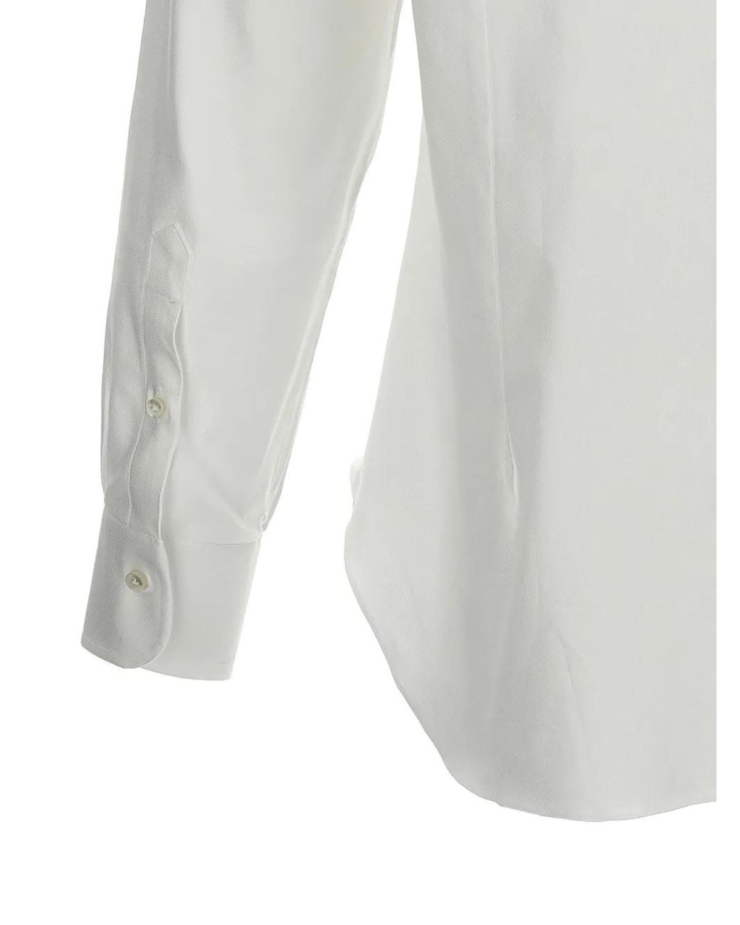 Barba Napoli White Cotton Shirt for men