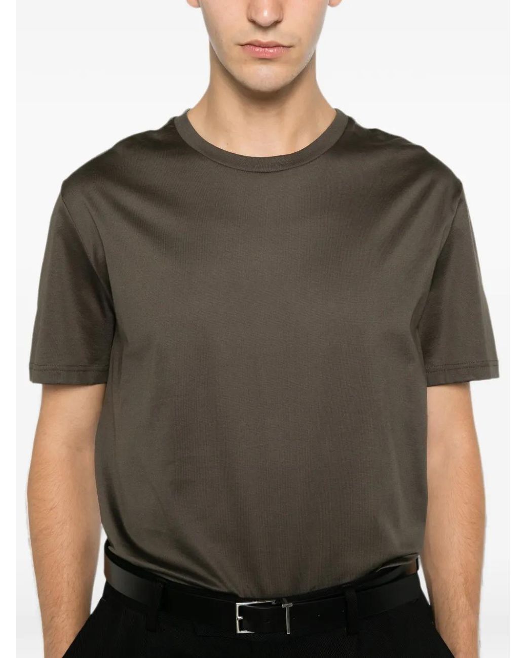 Low Brand Gray Crew-Neck T-Shirt for men