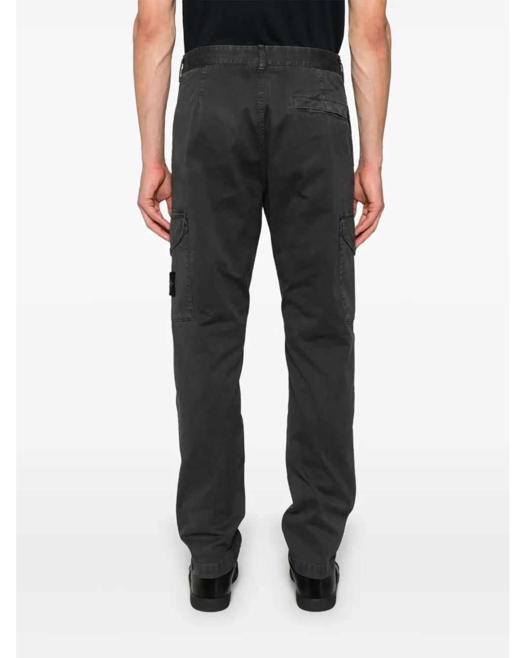 Stone Island Black Pantalone Regular Tapered for men