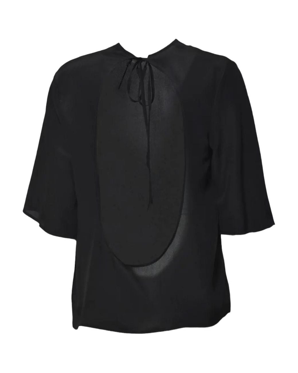 Covert Black Open-Back Blouse